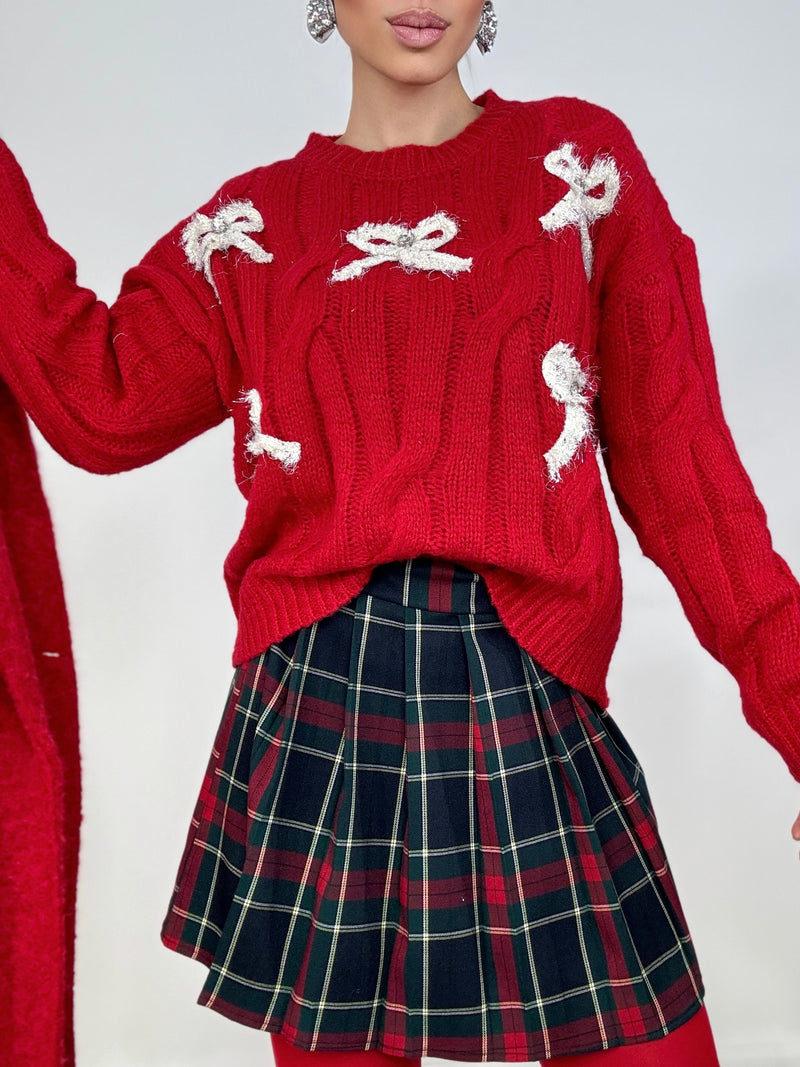 Gonna tartan rosso blu FEDERICA BI