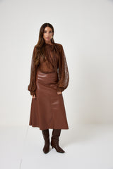 Gonna in similpelle coccio FEDERICA BI