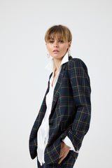 Pantalone tartan blu notte FEDERICA BI