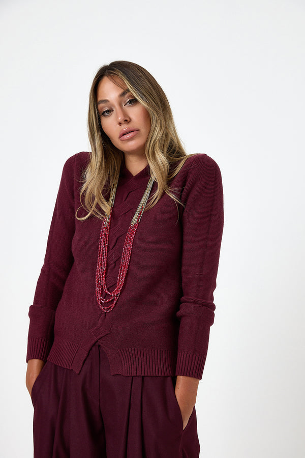 Maglia treccia FEDERICA BI ( vari colori )