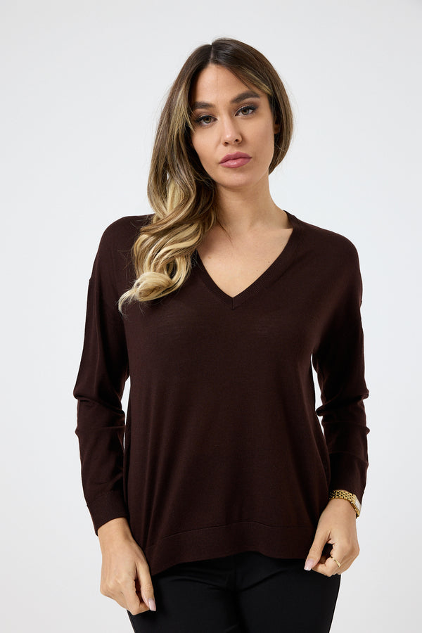Maglia in lana scollo V FEDERICA BI