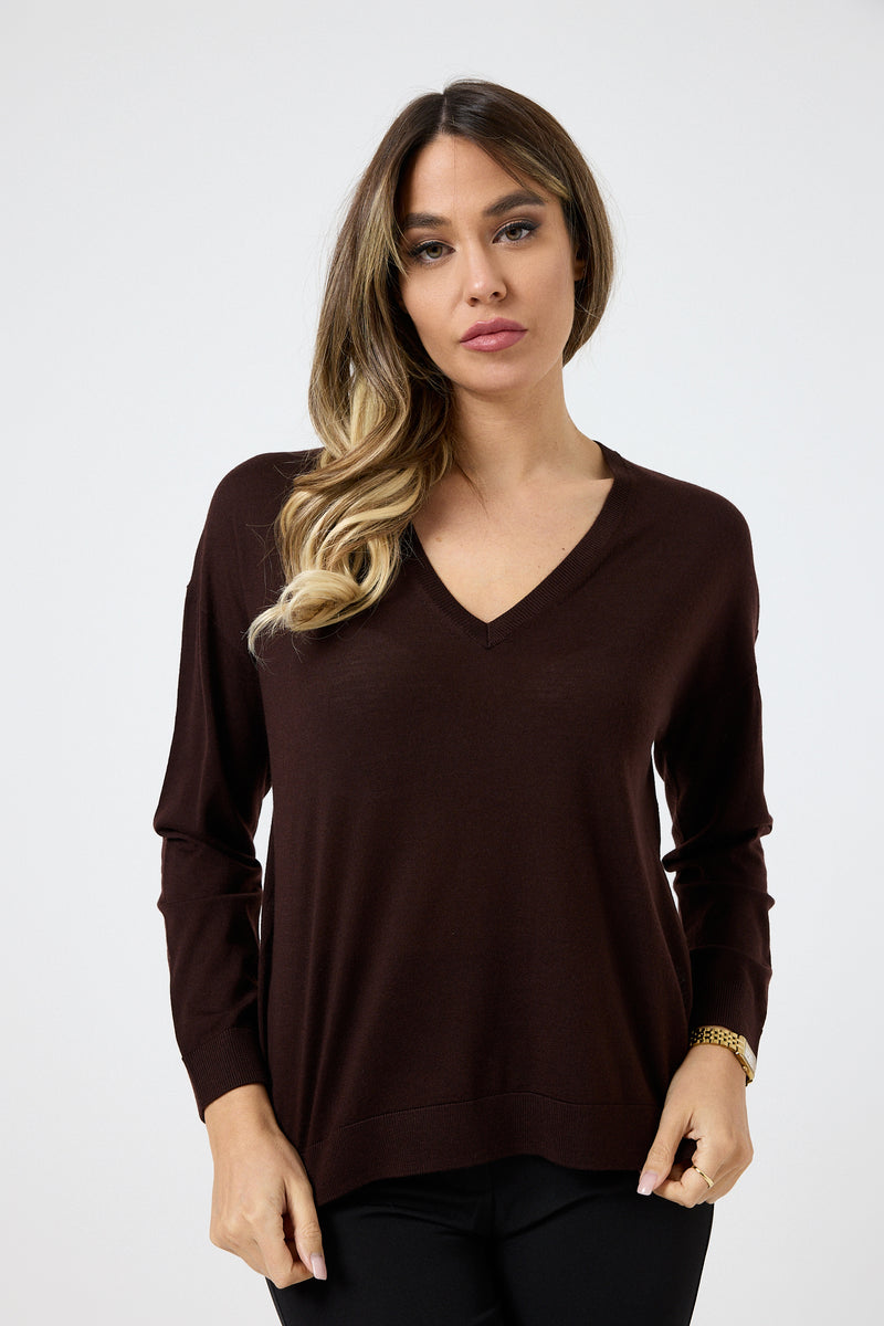 Maglia in lana scollo V FEDERICA BI