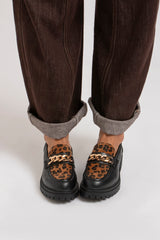 Mocassino nero LEOPARD FEDERICA BI