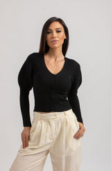 Maglia nera bottoncini FEDERICA BI
