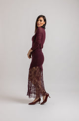 Gonna tricot e pizzo chantilly FEDERICA BI