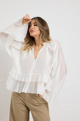 Camicia bianca volant FEDERICA BI