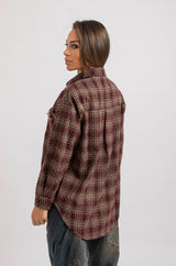Camicia tartan cristallini e spilla FEDERICA BI