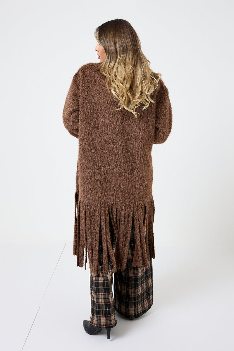 Cappotto lungo con frange FEDERICA BI ( due colori )