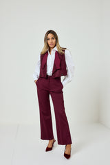 Pantalone bordeaux in ecosuede FEDERICA BI