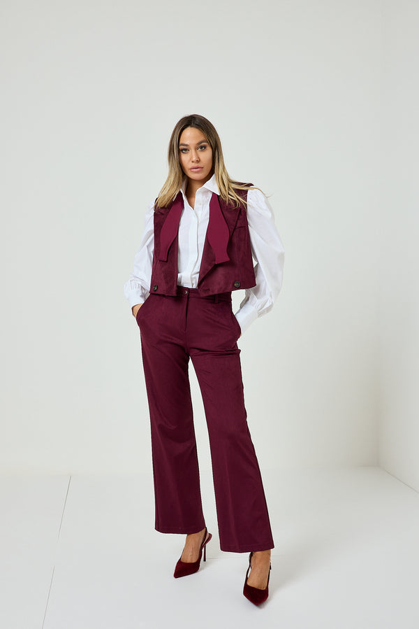 Pantalone bordeaux in ecosuede FEDERICA BI