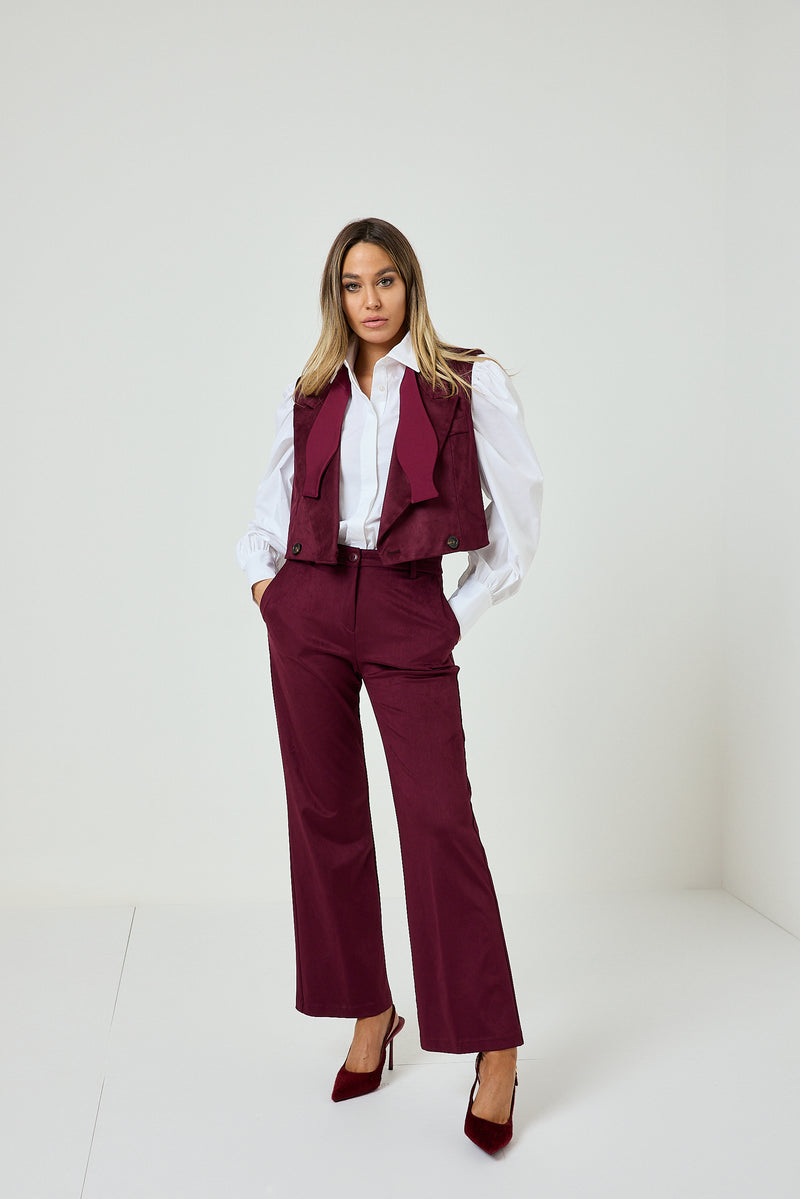 Pantalone bordeaux in ecosuede FEDERICA BI