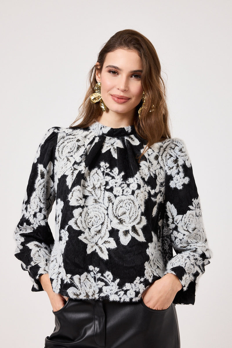 Camicia nera ricamata FEDERICA BI