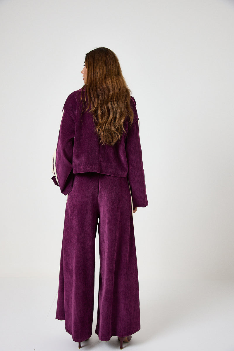 Pantalone in velluto bordeaux FEDERICA BI