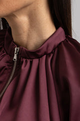 Giacchina FEDERICA BI in raso bordeaux