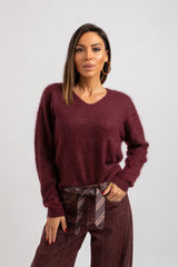 Maglia bordeaux lana e cachemire FEDERICA BI