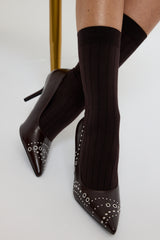 Décolleté moro con borchie FEDERICA BI