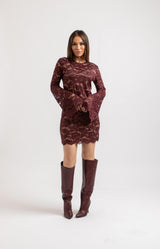 Abito FEDERICA BI in pizzo bordeaux