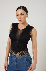 Body nero in pizzo nero FEDERICA BI