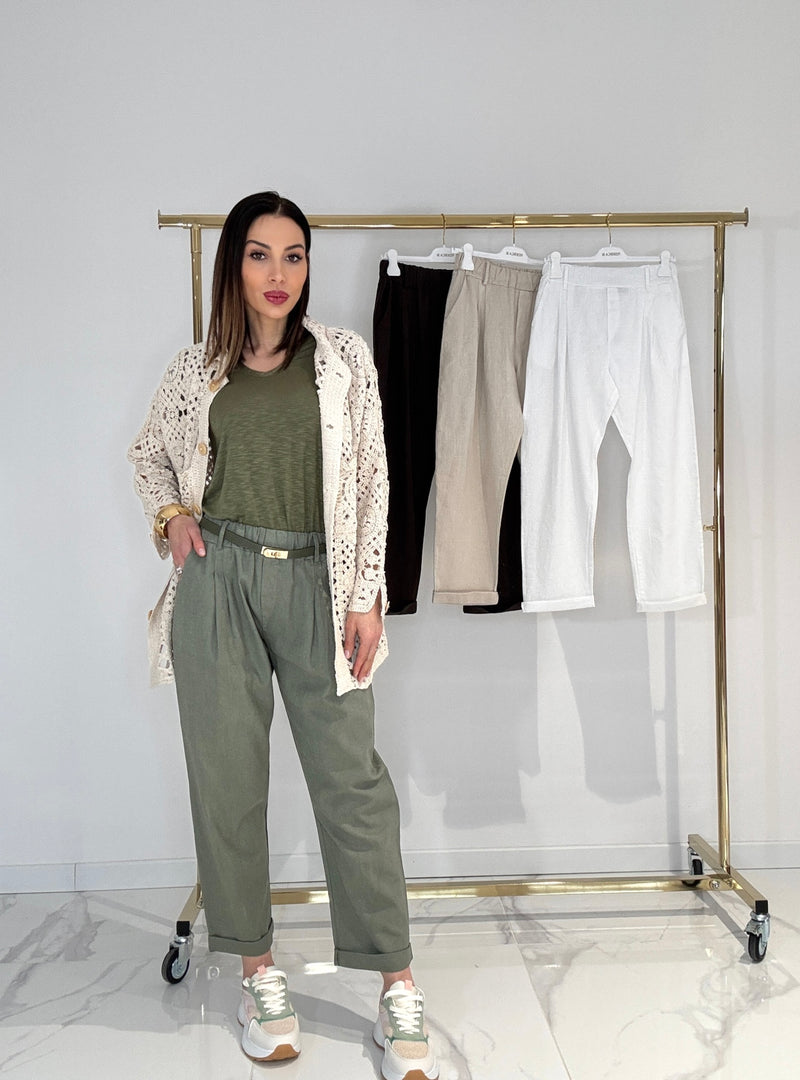 Pantalone in lino e cotone FEDERICA BI ( vari colori )