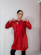 Abito in velluto fiocco FEDERICA BI