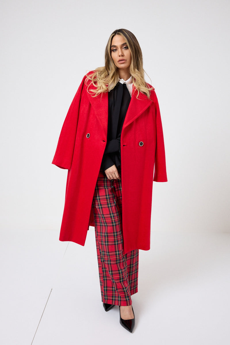 Pantalone tartan rosso FEDERICA BI