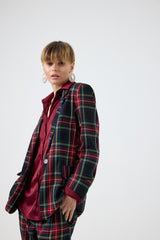 Blazer tartan nero FEDERICA BI