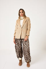Blazer in velluto beige FEDERICA BI