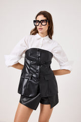 Bustier a fascia in ecopelle FEDERICA BI