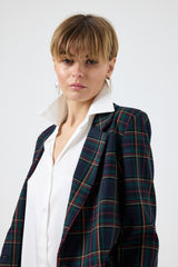 Blazer tartan blu notte FEDERICA BI