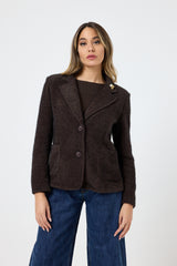 Blazer in ciniglia con spilla FEDERICA BI