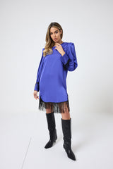 Abito in raso frange FEDERICA BI