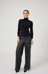 Pantalone nero in similpelle FEDERICA BI