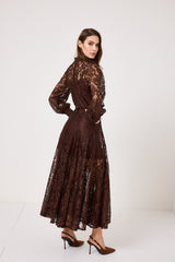 Abito in pizzo cioccolato FEDERICA BI