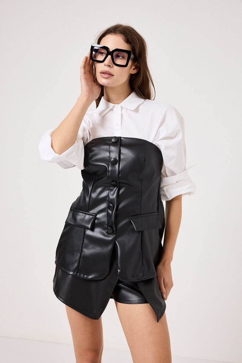 Bustier a fascia in ecopelle FEDERICA BI