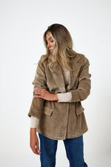 Blazer in velluto beige FEDERICA BI