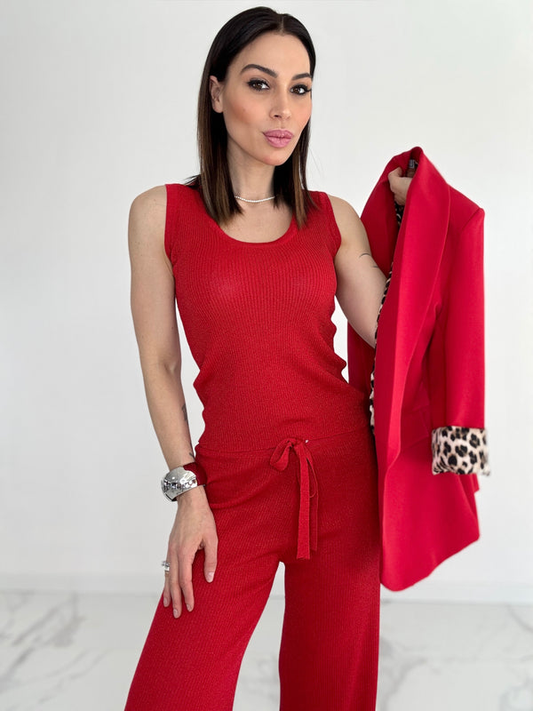 Maglia lurex rossa FEDERICA BI