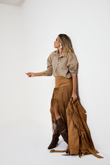Gonna in suede con frange FEDERICA BI