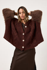 Cardigan treccia e ciniglia FEDERICA BI ( vari colori )