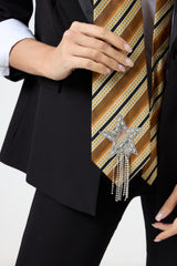 Cravatta in seta riga FEDERICA BI