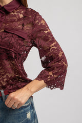 Camicia in pizzo FEDERICA BI bordeaux