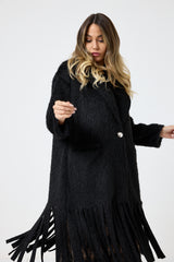 Cappotto lungo con frange FEDERICA BI ( due colori )