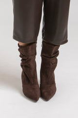 Tronchetto in suede moro FEDERICA BI