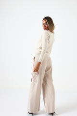 Pantalone cargo beige FEDERICA BI