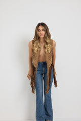 Gilet in suede frange FEDERICA BI