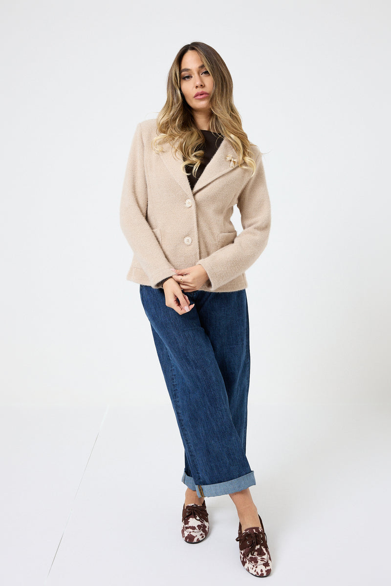 Blazer in ciniglia con spilla FEDERICA BI