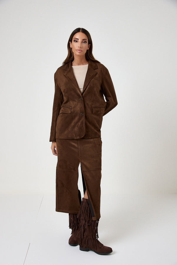 Gonna lunga in eco suede FEDERICA BI