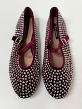 Ballerina bordeaux in velluto e cristalli FEDERICA BI