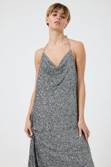 Abito in paillettes argento FEDERICA BI