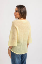 Maglia in mohair giallo pastello FEDERICA BI