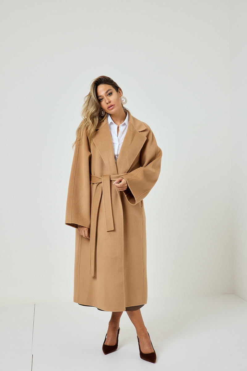 Cappotto camel cachemire e lana FEDERICA BI